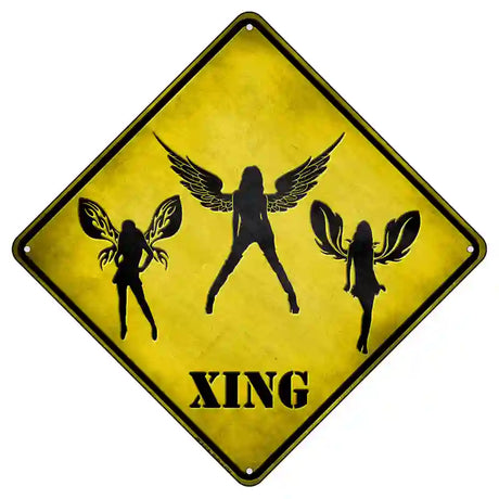 Angels Xing Novelty Metal Crossing Sign 8.5" (MCX)