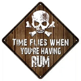 Time Flies Having Rum Novelty Metal Crossing Sign 8.5" (MCX)