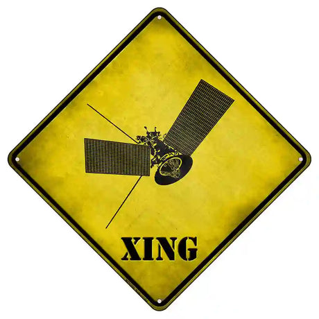 Satellite Xing Novelty Metal Crossing Sign 8.5" (MCX)