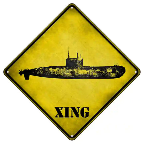 Submarine Xing Novelty Metal Crossing Sign 8.5" (MCX)