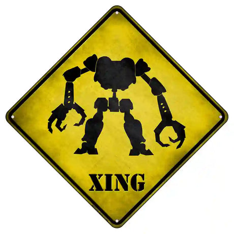 Menacing Robot Xing Novelty Metal Crossing Sign 8.5" (MCX)