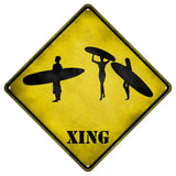 Surfers Xing Novelty Metal Crossing Sign 8.5" (MCX)