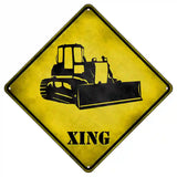 Bulldozer Xing Novelty Metal Crossing Sign 8.5" (MCX)