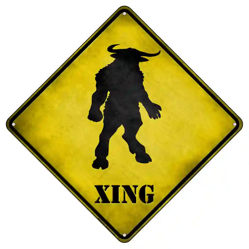 Minotaur Xing Novelty Metal Crossing Sign 8.5" (MCX)