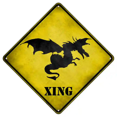 Dragon In Flight Xing Novelty Metal Crossing Sign 8.5" (MCX)