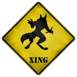 Werewolf Xing Novelty Metal Crossing Sign 8.5" (MCX)