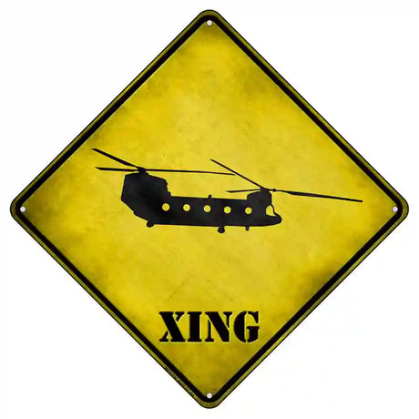 Transport Helicopter Xing Novelty Metal Crossing Sign 8.5" (MCX)