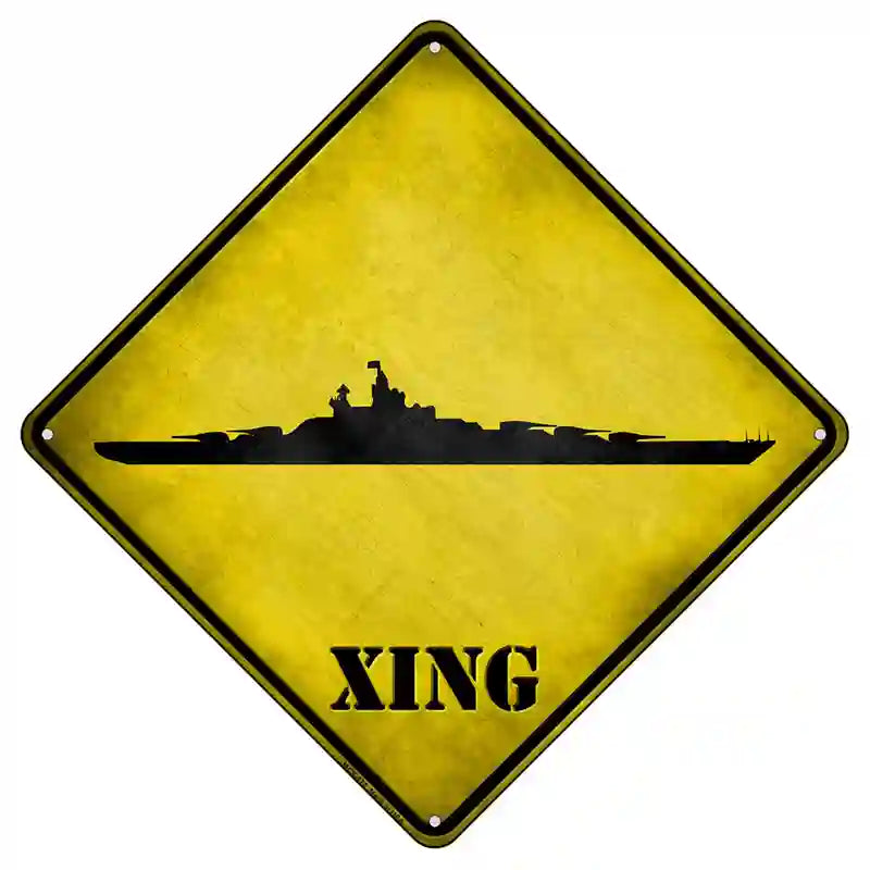 Battleship Xing Novelty Metal Crossing Sign 8.5" (MCX)