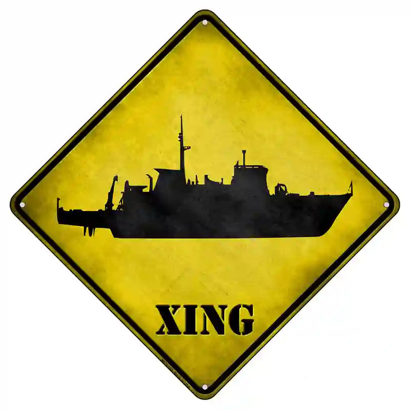 Destroyer Xing Novelty Metal Crossing Sign 8.5" (MCX)