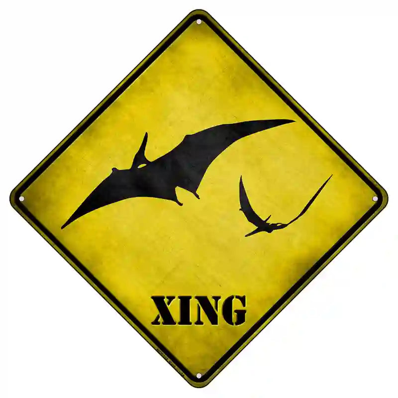 Pterodactyls Xing Novelty Metal Crossing Sign 8.5" (MCX)