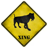 Saber-Toothed Tiger Xing Novelty Metal Crossing Sign 8.5" (MCX)