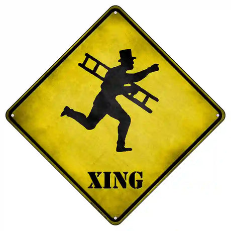 Victorian Chimney Sweeper With Ladder Xing Novelty Metal Crossing Sign 8.5" (MCX)