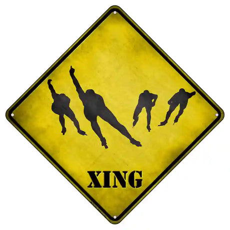 Speed Skating Group Xing Novelty Metal Crossing Sign 8.5" (MCX)