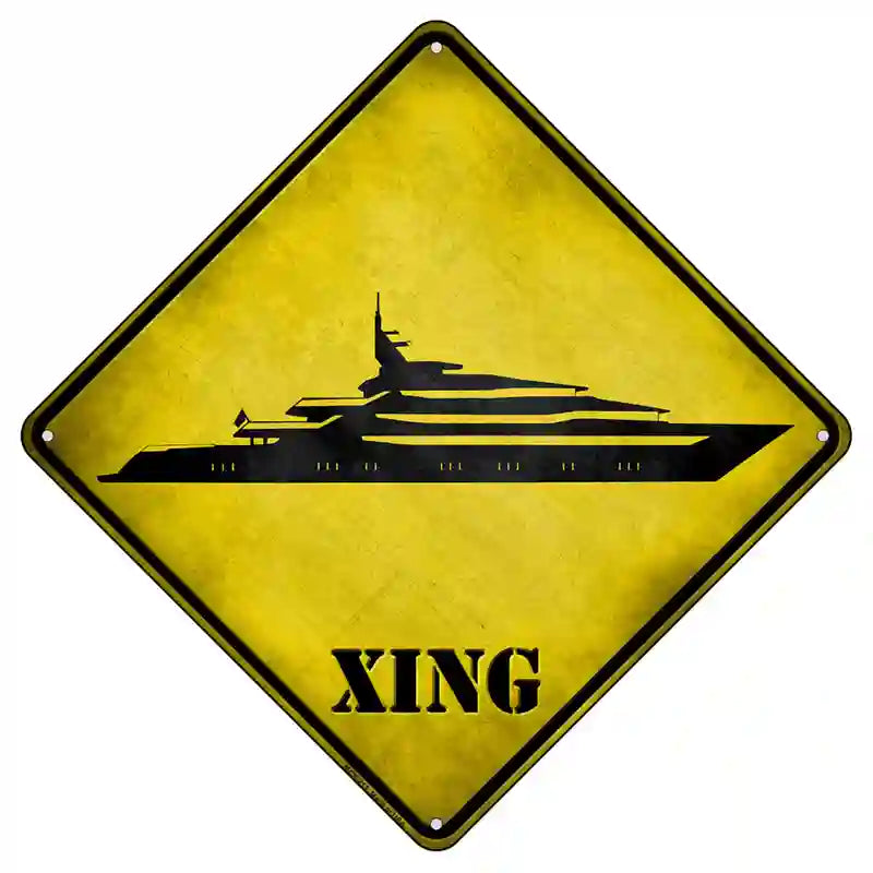 Yacht Xing Novelty Metal Crossing Sign 8.5" (MCX)