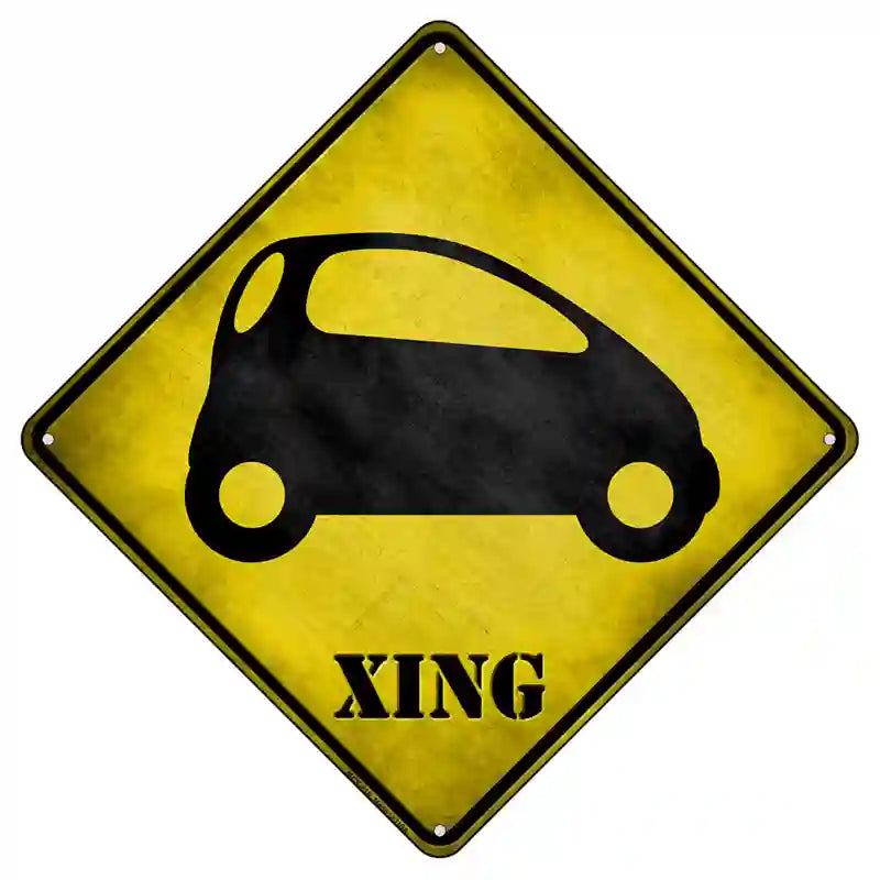 Smart Car Xing Novelty Metal Crossing Sign 8.5" (MCX)