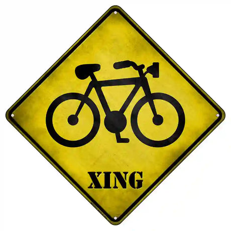 Bicycle Xing Novelty Metal Crossing Sign 8.5" (MCX)