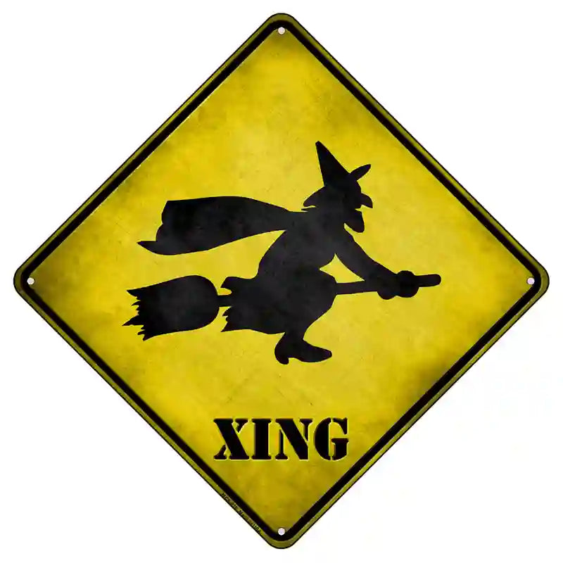 Simple Witch Xing Novelty Metal Crossing Sign 8.5" (MCX)