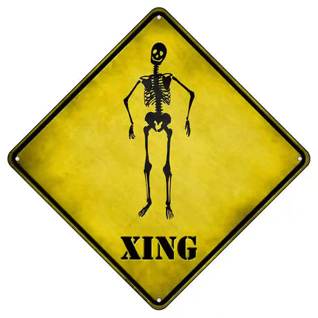 Skeleton Xing Novelty Metal Crossing Sign 8.5" (MCX)