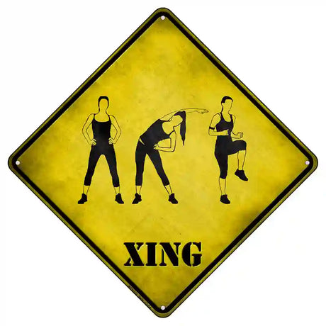 Women Working Out Xing Novelty Metal Crossing Sign 8.5" (MCX)