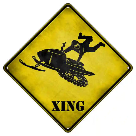 Extreme Snow Mobile Riding Xing Novelty Metal Crossing Sign 8.5" (MCX)