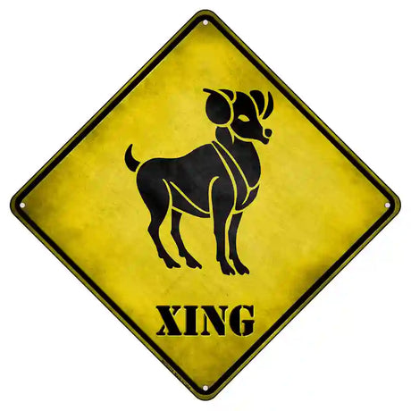 Aries Zodiac Animal Xing Novelty Metal Crossing Sign 8.5" (MCX)