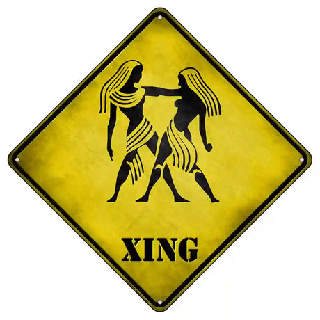 Gemini Zodiac Animal Xing Novelty Metal Crossing Sign 8.5" (MCX)