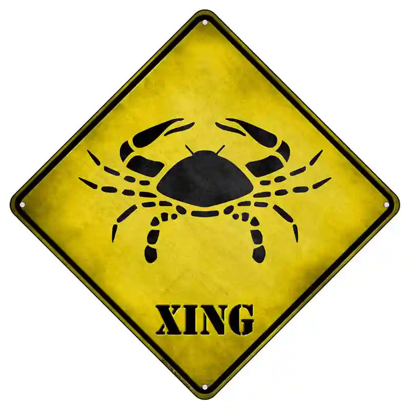 Cancer Zodiac Animal Xing Novelty Metal Crossing Sign 8.5" (MCX)