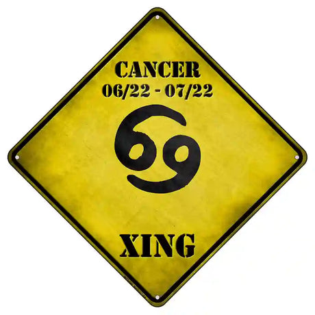 Cancer Zodiac Symbol Xing Novelty Metal Crossing Sign 8.5" (MCX)