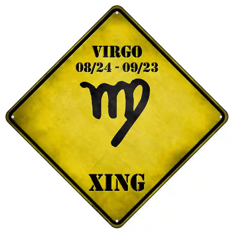 Virgo Zodiac Symbol Xing Novelty Metal Crossing Sign 8.5" (MCX)