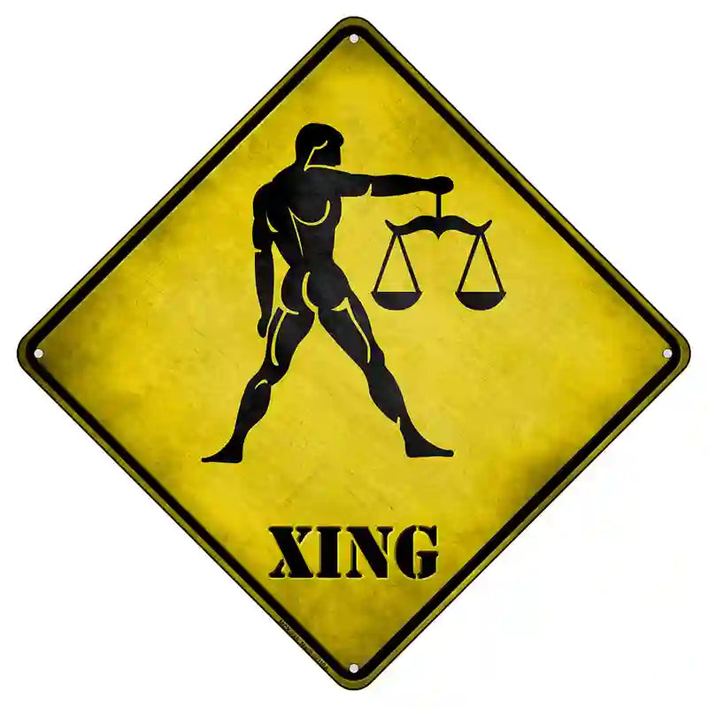 Libra Zodiac Animal Xing Novelty Metal Crossing Sign 8.5" (MCX)