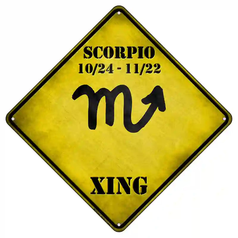 Scorpio Zodiac Symbol Xing Novelty Metal Crossing Sign 8.5" (MCX)