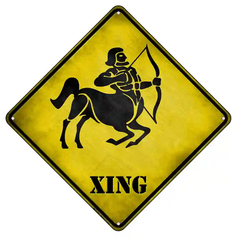 Sagittarius Zodiac Animal Xing Novelty Metal Crossing Sign 8.5" (MCX)