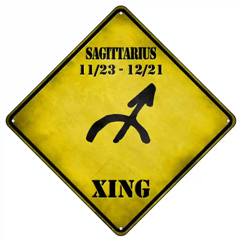 Sagittarius Zodiac Symbol Xing Novelty Metal Crossing Sign 8.5" (MCX)