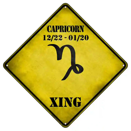 Capricorn Zodiac Symbol Xing Novelty Metal Crossing Sign 8.5" (MCX)