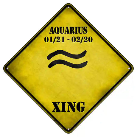 Aquarius Zodiac Symbol Xing Novelty Metal Crossing Sign 8.5" (MCX)