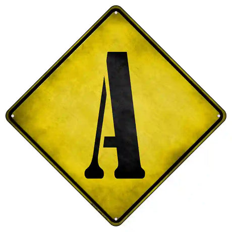 Letter A Xing Novelty Metal Crossing Sign 8.5" (MCX)