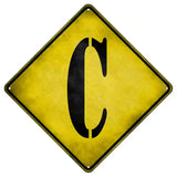 Letter C Xing Novelty Metal Crossing Sign 8.5" (MCX)