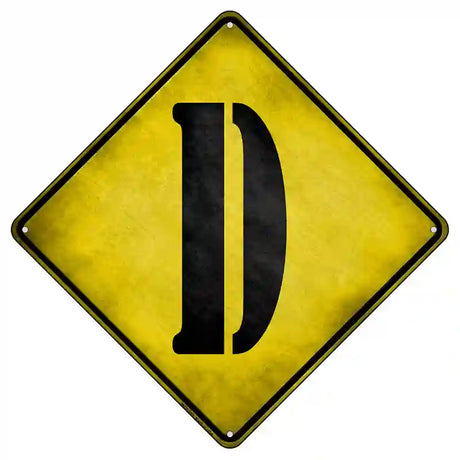 Letter D Xing Novelty Metal Crossing Sign 8.5" (MCX)