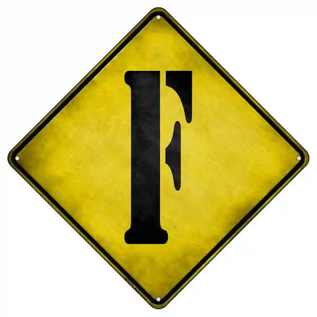 Letter F Xing Novelty Metal Crossing Sign 8.5" (MCX)