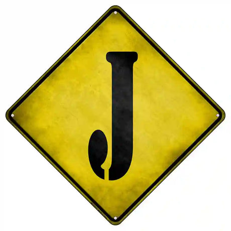 Letter J Xing Novelty Metal Crossing Sign 8.5" (MCX)