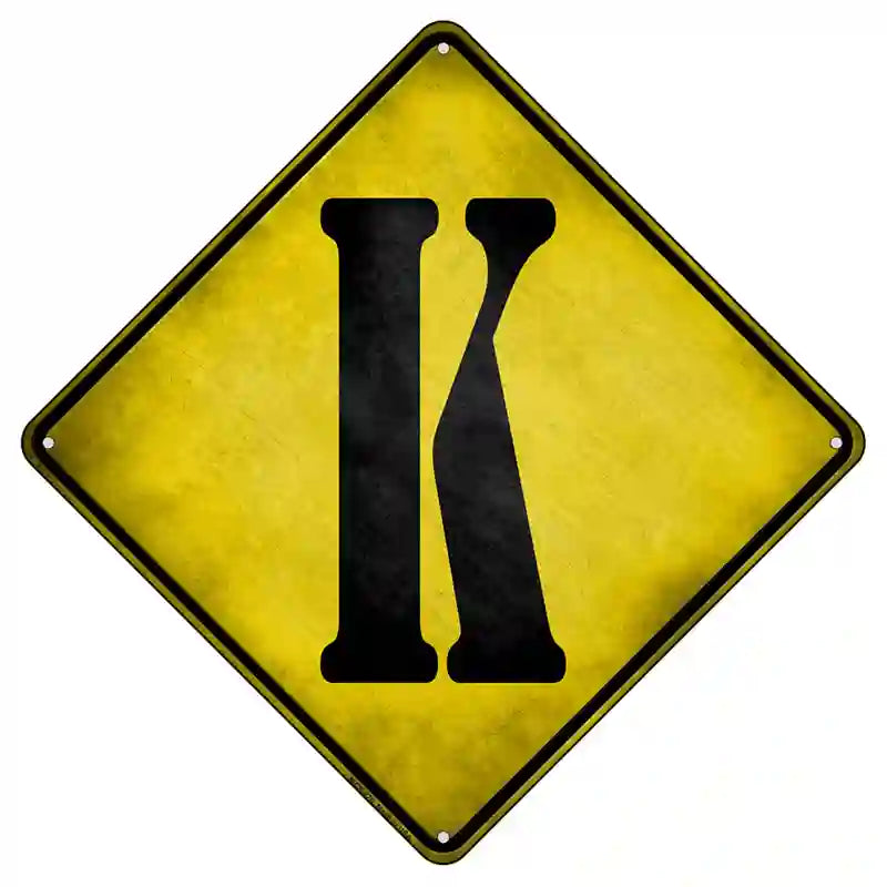 Letter K Xing Novelty Metal Crossing Sign 8.5" (MCX)