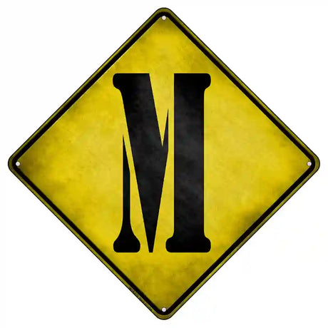 Letter M Xing Novelty Metal Crossing Sign 8.5" (MCX)