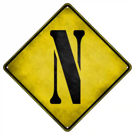 Letter N Xing Novelty Metal Crossing Sign 8.5" (MCX)