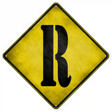 Letter R Xing Novelty Metal Crossing Sign 8.5" (MCX)