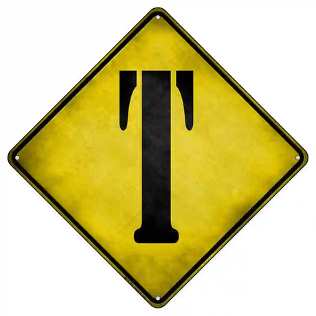 Letter T Xing Novelty Metal Crossing Sign 8.5" (MCX)