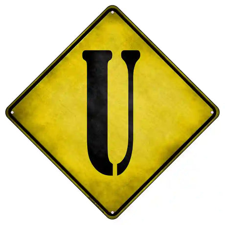 Letter U Xing Novelty Metal Crossing Sign 8.5" (MCX)