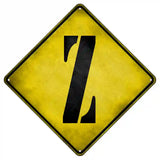 Letter Z Xing Novelty Metal Crossing Sign 8.5" (MCX)