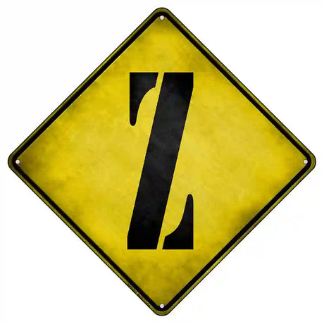 Letter Z Xing Novelty Metal Crossing Sign 8.5" (MCX)