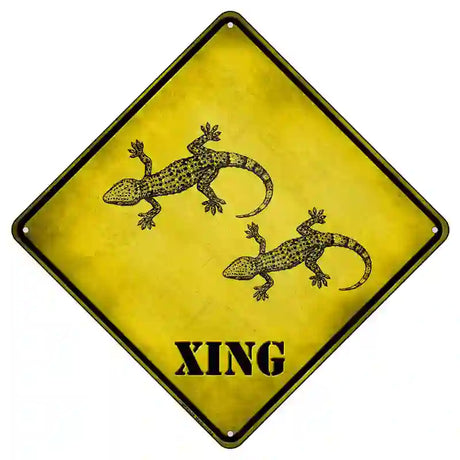 Gecko Xing Novelty Metal Crossing Sign 8.5" (MCX)