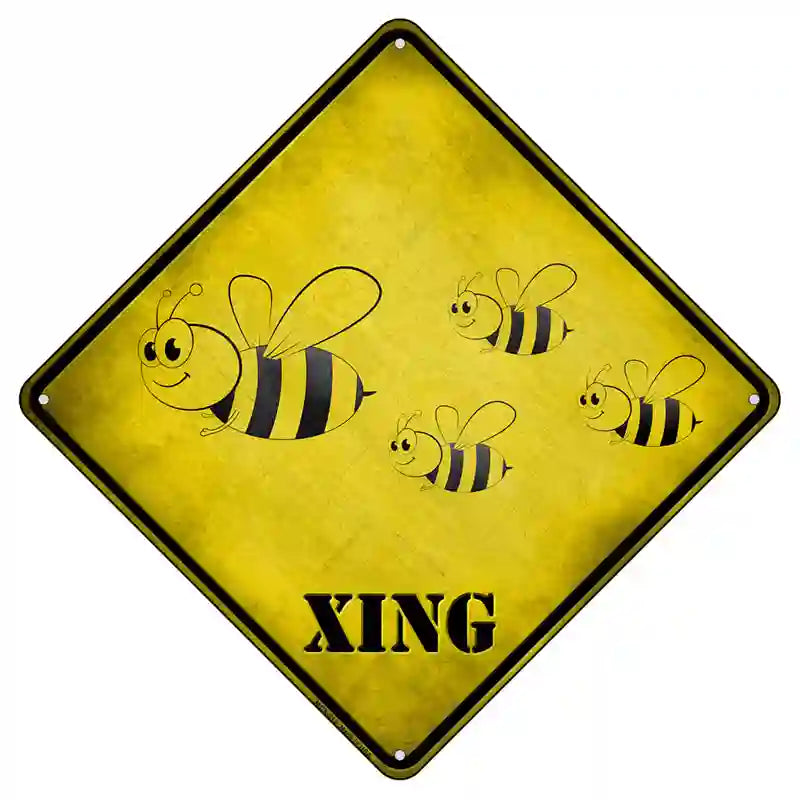 Cartoon Bee Xing Novelty Metal Crossing Sign 8.5" (MCX)